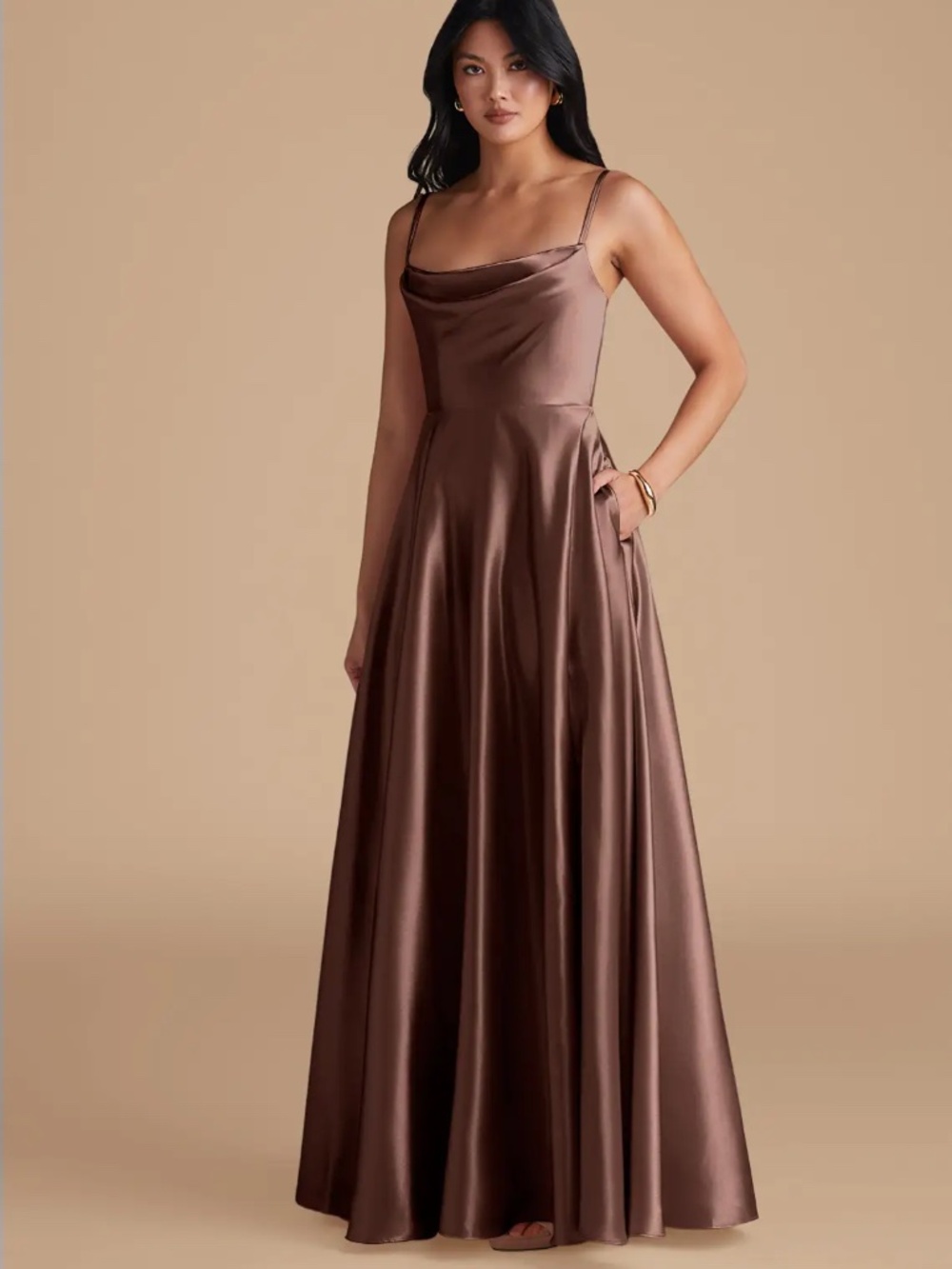 Azazie Elle Dress in Espresso